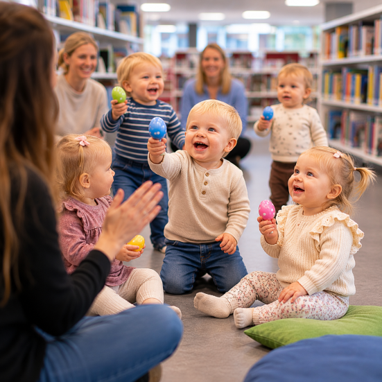 Babyrytmik med Stine Ejsing Andersen. Foto: Genereret med AI